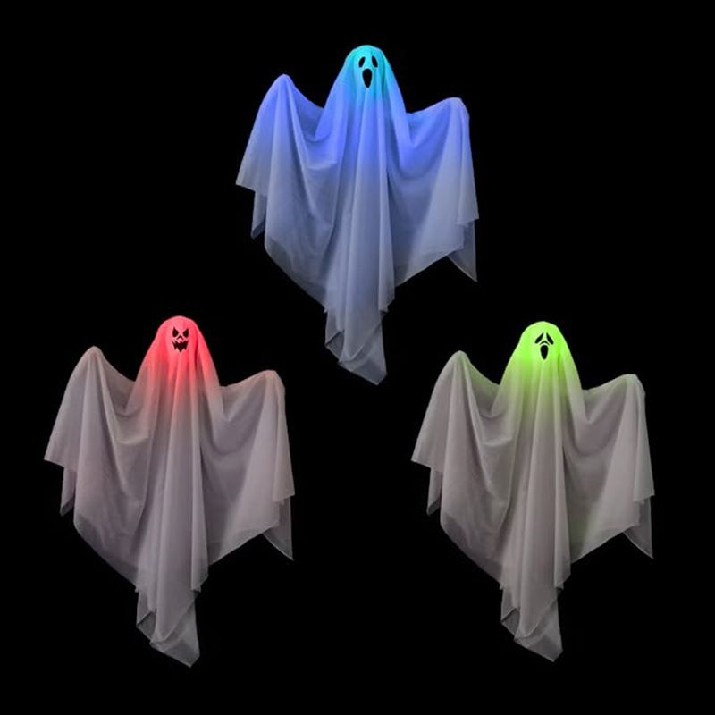 Halloween Glowing White Ghost Decoration Door Hanger