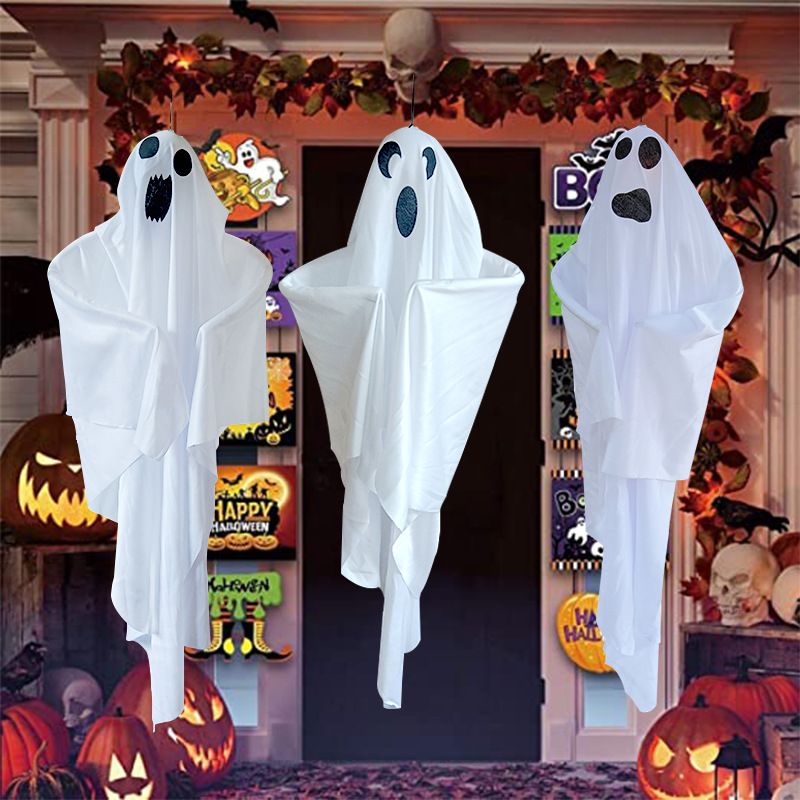 Halloween Glowing White Ghost Decoration Door Hanger