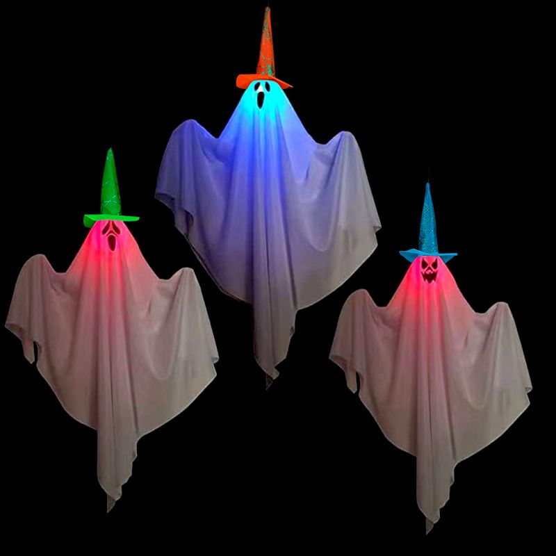 Halloween Glowing White Ghost Decoration Door Hanger